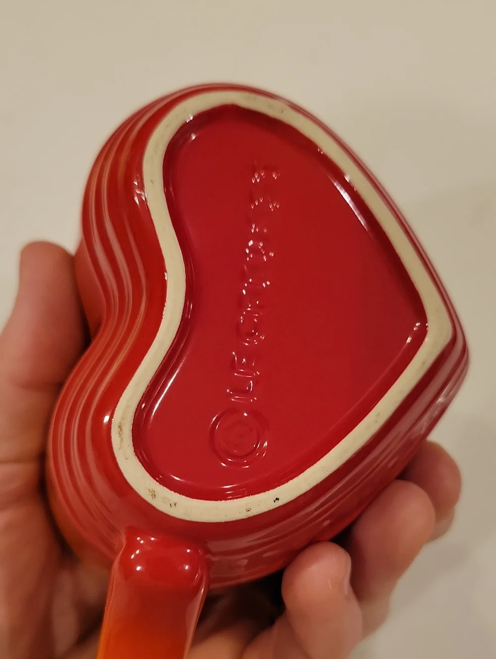 Le Creuset Flame Orange Heart Mug And  Cafe Spoon Bundle